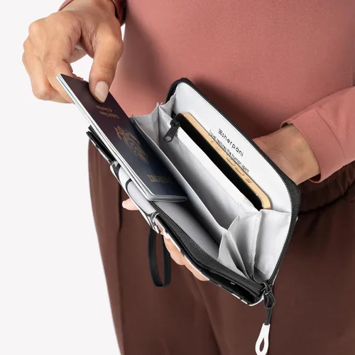 Miniatura 65 de Sherpani Tulum, cartera grande de nailon con cremallera alrededor, cartera con tarjetero organizador para mujer