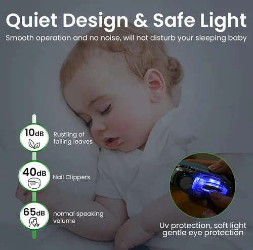 Miniatura 5 de Cortauñas eléctrico 3 en 1 mejorado con colector y luz LED, cortaúñas eléctrico automático para mujeres y hombres, lima de uñas para bebés, niños
