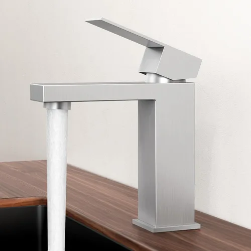 Miniatura 21 de KES - Grifo para lavabo de baño con mando único en acero inoxidable, versión regular o alta de SUS 304 - L3156ABLF-P Oro cepillado