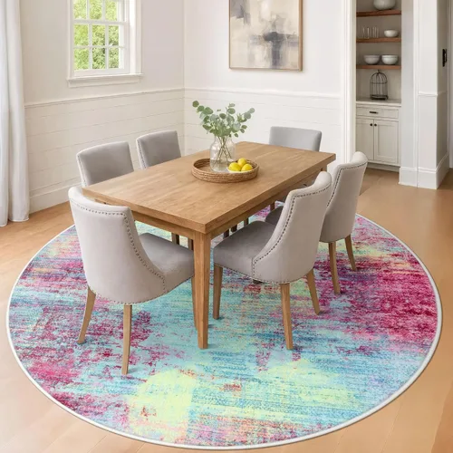 Miniatura 914 de IOHOUZE Alfombra abstracta lavable de 3 x 12 pies para pasillos, antideslizante para cocina, camino de entrada de lana sintética para interiores