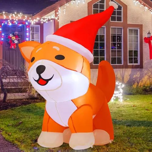 Miniatura 4 de COMIN - Inflables de Navidad de 1.2 m para decoración al aire libre, perro inflable con luces LED integradas para Navidad, decoración de patio