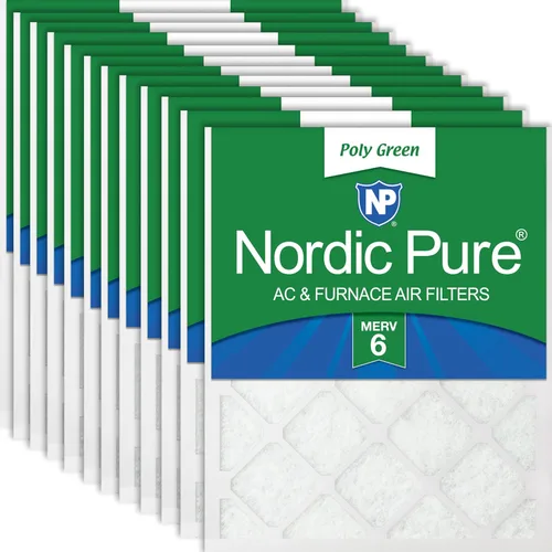 Miniatura 114 de Nordic Pure Filtros de aire para horno MERV 6 de 18 x 25 x 1 pulgadas (tamaño real: 17 1/2 x 24 1/2 x 3/4), color verde poliéster MERV 6, reduce