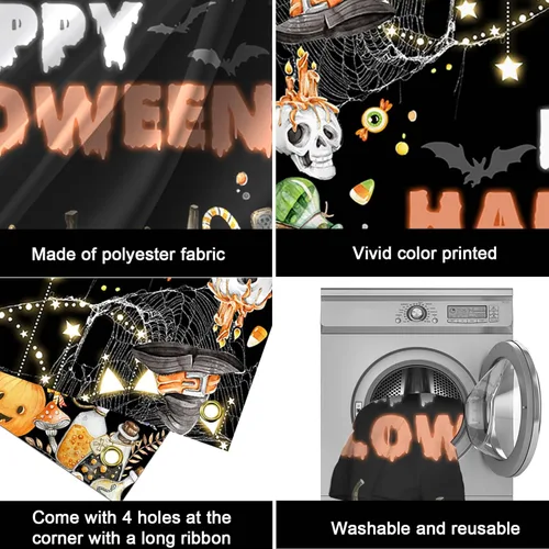 Miniatura 7 de Mocsicka Telón de fondo de Halloween para decoración de fiesta de Halloween, decoración de fiesta de Halloween, fondo para fotografía de Halloween