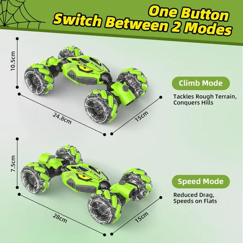 Miniatura 8 de Coches RC 4WD únicos de alta velocidad, coches de control remoto con detección de gestos para niños de 8 a 12 años, auto de deriva RC de doble cara