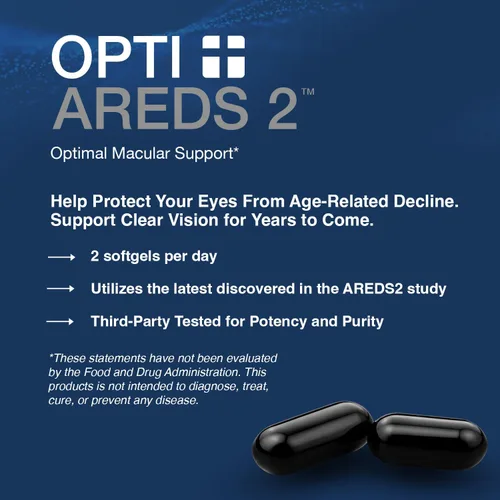 Miniatura 2 de Opti + AREDS 2 Suplementos Suplementos para la visión y la salud ocular para adultos Incluye luteína, zeaxantina, zinc y vitamina C para apoyo