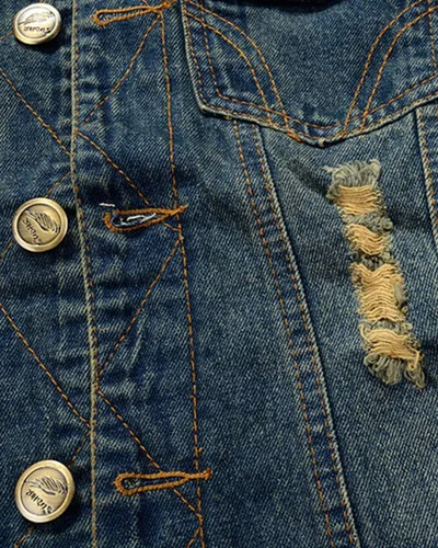 Miniatura 8 de Chaleco de mezclilla sin mangas para hombre, casual, ajustado, rasgado, clásico, con botones