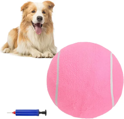 Miniatura 11 de SCENEREAL Pelota de tenis gigante para perros, paquete de 2, pelotas de tenis grandes de 9.5 pulgadas de grosor mejorado para perros, juguetes