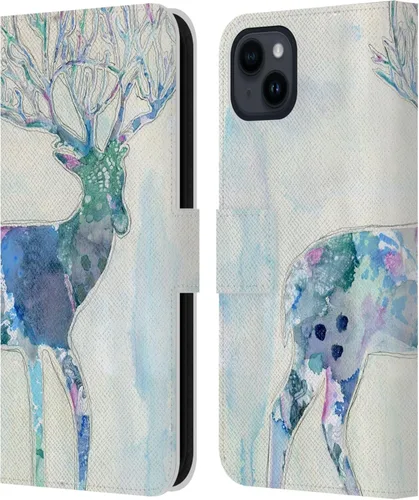 Miniatura 11 de Head Case Designs Officially Licensed Wyanne Blue Watercolour Bear Animals 2 Leather Wallet Case Compatible with Apple iPhone 15 Plus