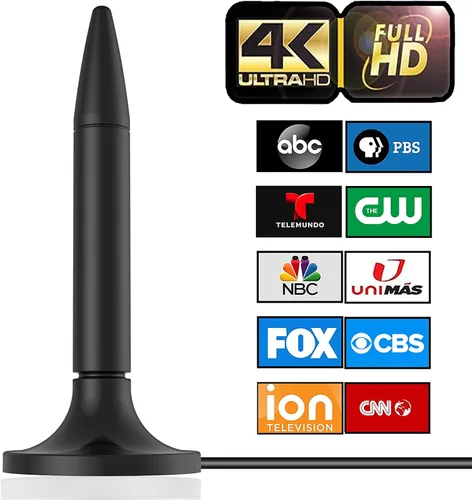 Antena de TV para Smart TV, antena de TV digital transparente 4K HD 2024 para interiores de más de 300 millas de alcance con amplificador de señal