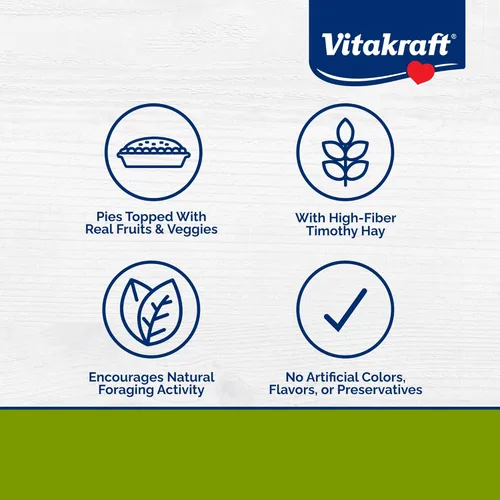 Miniatura 3 de Vitakraft Veggie & Fruity Pie Treat para conejos de mascotas, conejillos de indias y hámsters, 2 pasteles, marrón, 24 x 50 pulgadas, 1.27 onzas