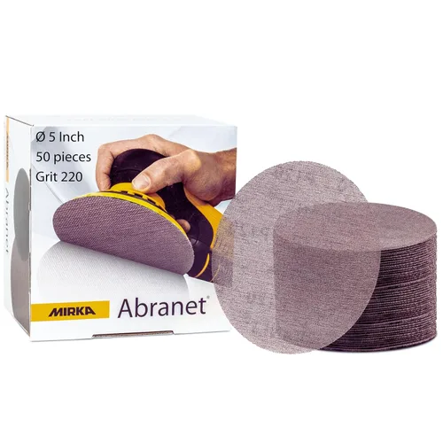 Miniatura 21 de Mirka Abranet - Disco de red de 5 pulgadas, grano 80, discos de lija con gancho y bucle, 50 unidades, 9A-232-080 Gancho y bucle, 50 piezas
