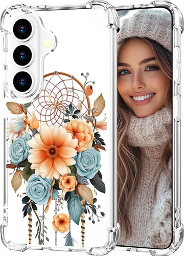 Miniatura 70 de Hungo Funda compatible con Samsung Galaxy S23 con diseño floral y bonito diseño transparente, femenino para mujeres y niñas, con hermoso clavel