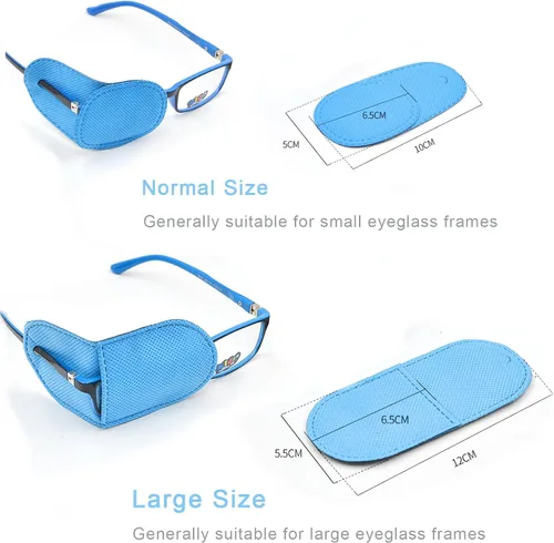 Miniatura 5 de 12 parches oculares para adultos y niños, parche médico para ojos, tratamiento de ojo perezoso, ambliopía y estrabismo, 2 tamaños azules