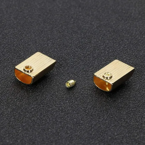Miniatura 3 de ONLYKXY 20 tapones de metal con cremallera, estilo rectangular, clip de cola con cremallera (dorado claro)