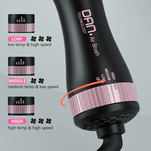 Miniatura 4 de DAN - Cepillo secador de pelo de doble voltaje, doble voltaje automático de 110 V-120 V/220 V-240 V, cepillo de secado de pelo de viaje, pequeño