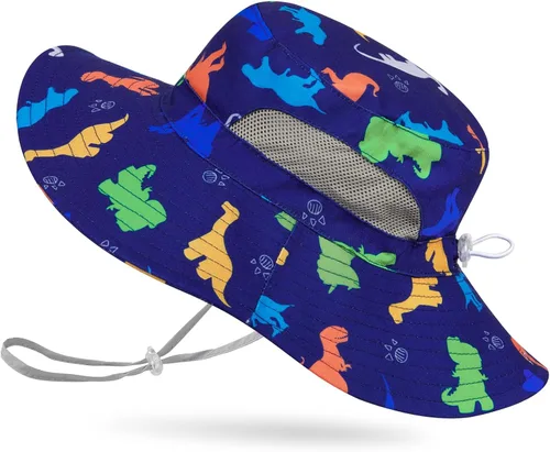 Miniatura 13 de Sombrero de sol para niñas de 2 a 8 años de malla con protección UV, sombrero de playa plegable para niñas de 2 a 8 años Azul