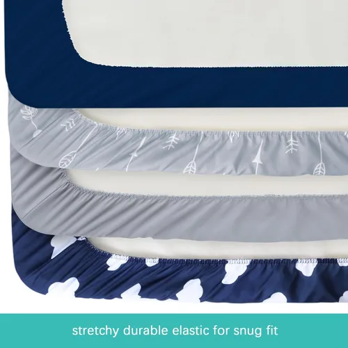 Miniatura 4 de Sábanas para moisés de bebé, paquete de 4 unidades, compatibles con Dream On Me Lacy/Karley Bedside Sleeper/Graco Sense2Snooze/DreamMore Bedside