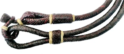 Miniatura 6 de Castaño/Borgoña/Granate Raw Hide Cuerda hecha a mano Nudos a juego Cuero Crudo Caballo Trenzado a Mano Romel Ranch Cuerda/Cuerda Reins-8.5 pies, 52