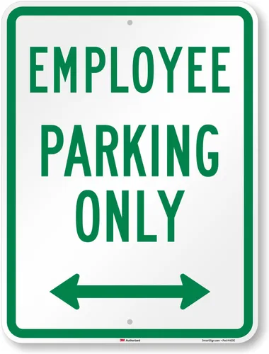 Miniatura 17 de SmartSign Letrero de metal "Employee Parking Only" de 18 x 12 pulgadas con flecha derecha, aluminio laminado inoxidable de 63 mil, verde y blanco