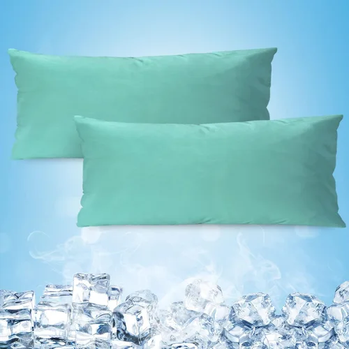 Miniatura 8 de Fundas de almohada refrescantes solamente, juego de 2 fundas de almohada tamaño King con doble cara fría, absorben la humedad, con cremallera