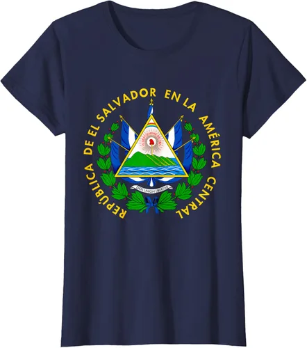 Miniatura 40 de Camiseta con diseño de emblema de la bandera de El Salvador