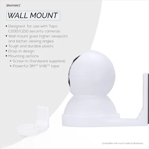 Miniatura 6 de Soporte de pared de esquina para cámara de seguridad inteligente Tapo Pan/Tilt (C200 y C210), soporte de diseño personalizado, reduce puntos ciegos
