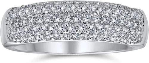 Miniatura 2 de Anillo de boda personalizado con circonita cúbica AAA para mujer, chapado en oro rosa, plata de ley 925 personalizable