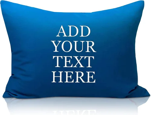 Funda de almohada personalizada para niños pequeños, 14 x 20 pulgadas, microfibra súper suave, azul real, cierre de sobre, nombre personalizado