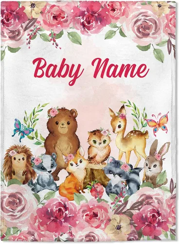 Miniatura 12 de FLOCHIL Manta de bebé personalizada para niñas, manta de bebé personalizada con nombre, manta de bebé de conejo personalizada, regalo para baby