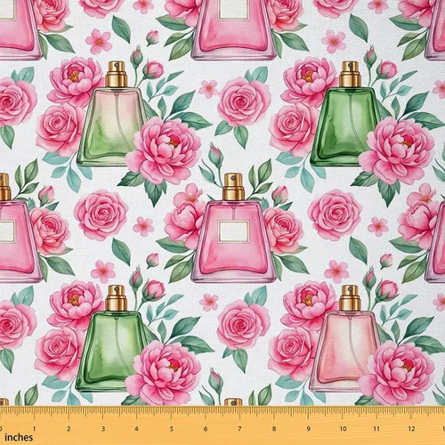 Miniatura 21 de Rustic Flowers Indoor Outdoor Fabric,Retro Floral Soft Flannel Polyester No Stretch Farmhouse Style Crafts & Sewing Supplies DIY Fabrics,1 Yard