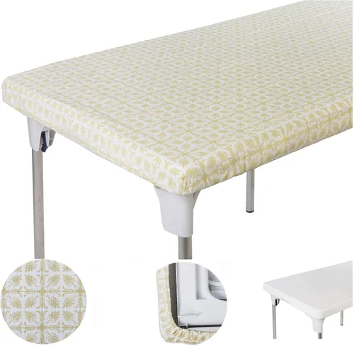 Miniatura 8 de TopTableCloth Mantel de vinilo de plástico con reverso de franela, 2 unidades, 6 pies, 72 x 30 pulgadas, mantel a cuadros rojos y blancos, esquina