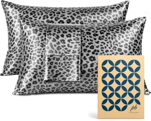 Miniatura 43 de Pure Bedding Sábanas de satén individuales [3 piezas, plateadas] Juego de sábanas sedosas de lujo para hotel, juego de sábanas de microfibra extra