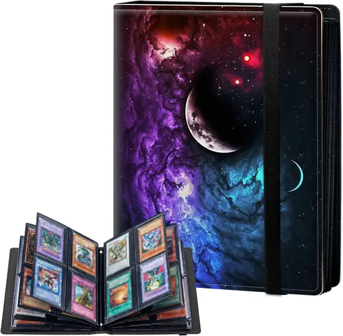 Miniatura 11 de Carpeta de tarjetas de 4 bolsillos con capacidad para 160 tarjetas, carpeta de álbum de coleccionista de libros de tarjetas para Yugioh, MTG, TCG