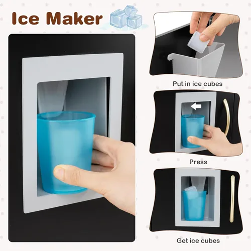 Miniatura 5 de HONEY JOY Juego de Cocina para Niños, Conjunto de Cocina de Juguete de Madera Pequeño Chef de Simulación con Pizarra, Teléfono, Utensilios, Horno