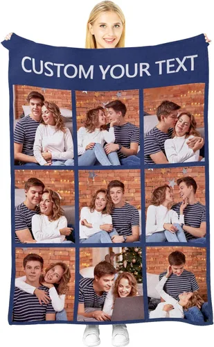 Miniatura 9 de Manta personalizada con imagen, manta personalizada para parejas, manta de fotos para sofá, familia, Navidad, Halloween, cumpleaños, boda, regalos 2