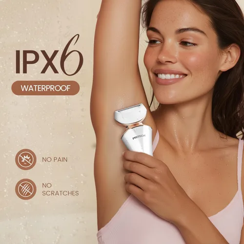 Miniatura 3 de PRITECH Maquinilla de afeitar eléctrica para mujer, afeitadora recargable para mujer, afeitadora portátil para piernas, brazos, axilas, bikini