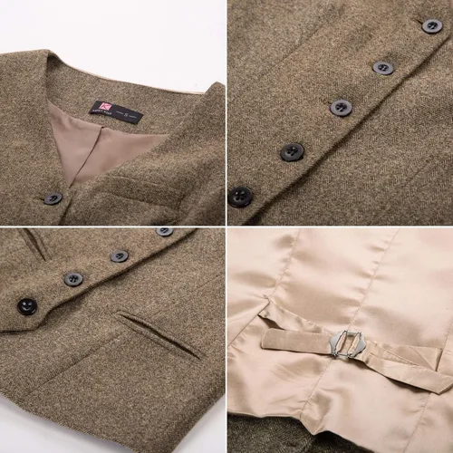 Miniatura 7 de KANCY KOLE Chaleco vintage para mujer, traje formal de negocios, totalmente forrado, chaleco steampunk con botones