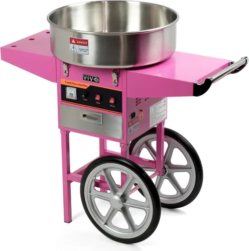 Miniatura 7 de VIVO CANDY-V002B - Carro eléctrico de algodón de 1030 W, máquina móvil de hilo dental con cuenco de acero inoxidable de 20 pulgadas, cuchara y cajón