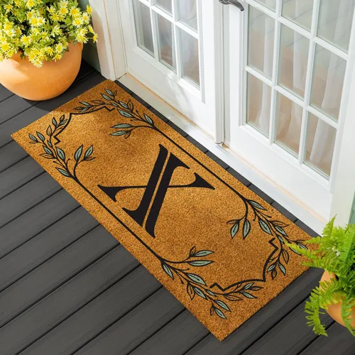 Miniatura 68 de Evergreen Flag Alfombra de puerta de fibra de coco monograma Letra B Alfombra para puerta delantera para interiores y exteriores 71x41 cm