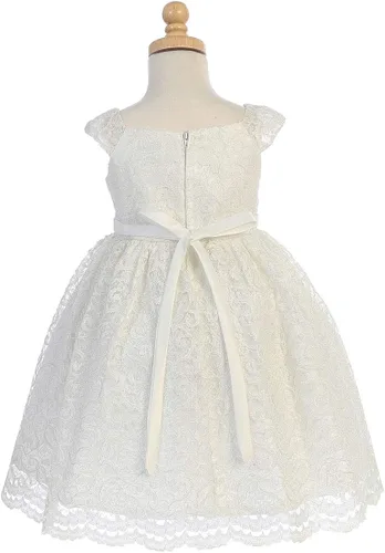 Miniatura 4 de Blossom BL309 - Vestido de encaje con cinturón de perlas