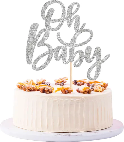 Miniatura 17 de 24 piezas Oh Baby Cupcake Toppers Glitter Baby Shower Cupcake Picks Reveal Género Decoración de Pasteles para Baby Shower Niños Niñas Fiesta de Azul