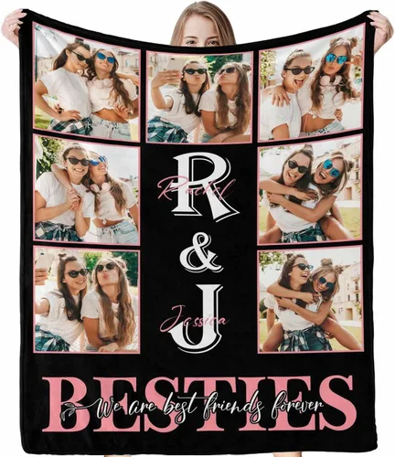 Miniatura 11 de Regalos para hermanas de hermana manta con collage de fotos, mantas de fotos personalizadas para hermanas, mejores amigas, mujeres, manta de amistad