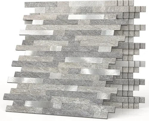 BeNice Azulejos de cocina para despegar y pegar, azulejos autoadhesivos de mosaico para paneles de pared de baño, impermeables (gris lineal, 5