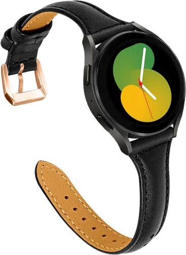 Miniatura 24 de JOYOZY Correa de cuero compatible con Samsung Galaxy Watch 6/7/FE/5/4 de 40 mm, 44 mm, Active (40 mm)/2 (40 mm) (44 mm), correa de muñeca delgada