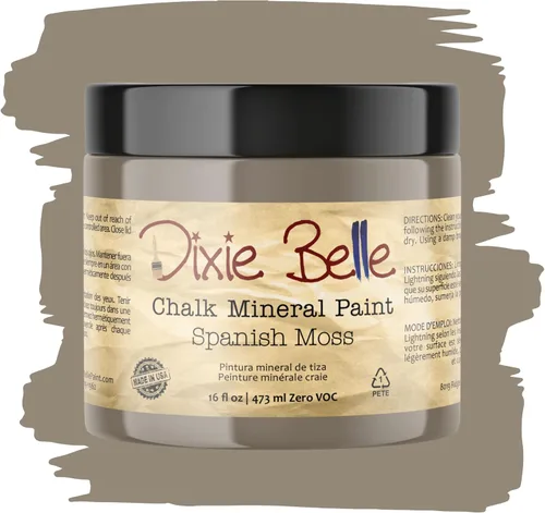 Miniatura 319 de Dixie Belle Paint Company - Pintura con acabado de tiza para muebles, color negro (Caviar), 1 galón, 128 fl oz, pintura mineral color rosa intenso