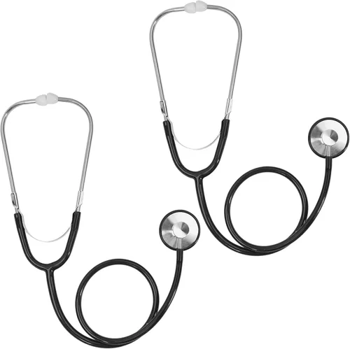 Juguete de Estetoscopio para Niños, Paquete de 2 Estetoscopio de Enfermería Funcional Real para Niños, Kit Médico de Juguete para Niños Pequeños, M: