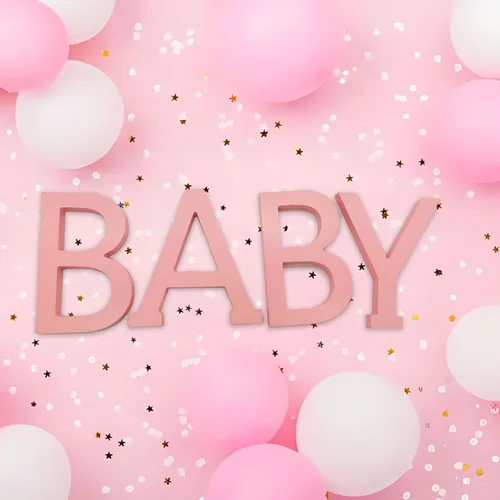 Miniatura 7 de Decoraciones de mesa de baby shower, 4 piezas separadas de madera para bebé, bloques de letras de madera, centros de mesa rosados, para decoración