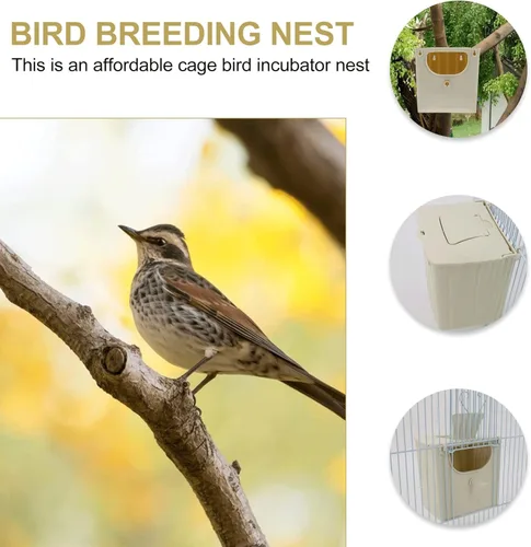 Miniatura 6 de STOBOK Caja nido de pájaros de plástico, 2 unidades, caja de cría de loros, caja de cría de pájaros, caja de jaula para periquitos y cacatúas, 5.1 x
