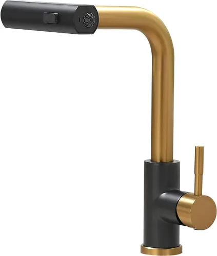Miniatura 10 de CENOSA Grifo de Cocina sin Contacto con Sensor de Movimiento Manos Libres de Una Sola Manija para Fregadero de Cocina con Rociador Desplegable Negro