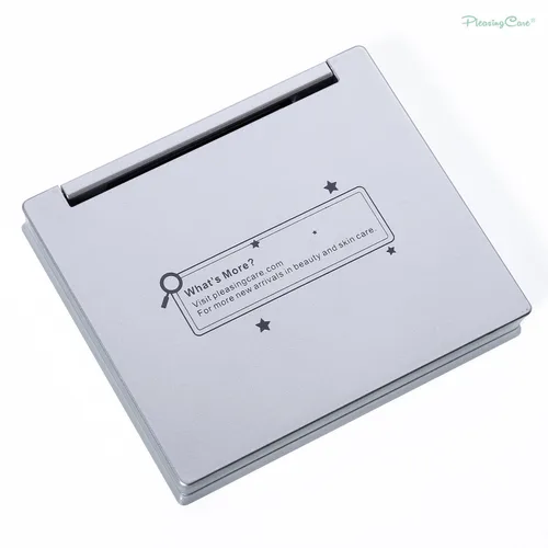 Miniatura 3 de Espejo de maquillaje con hojas de papel secante de aceite facial, té verde, 100 unidades, espejo de viaje cosmético plegable compacto plateado